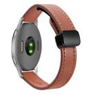 For Garmin Forerunner 255 Music 22mm Slim Magnetic Buckle Microfiber Leather Watch Band(Mocha Brown) - 1