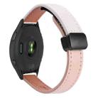 For Garmin Forerunner 265 Music 22mm Slim Magnetic Buckle Microfiber Leather Watch Band(Pink+Apricot) - 1