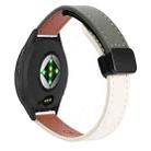 For Garmin Venu 3 22mm Slim Magnetic Buckle Microfiber Leather Watch Band(Apricot+Avocado Green) - 1