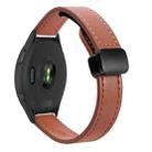 For Garmin Forerunner 265 22mm Slim Magnetic Buckle Microfiber Leather Watch Band(Mocha Brown) - 1