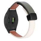 For Garmin Forerunner 265 22mm Slim Magnetic Buckle Microfiber Leather Watch Band(Apricot+Avocado Green) - 1