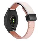 For Garmin Venu 2 22mm Slim Magnetic Buckle Microfiber Leather Watch Band(Pink+Apricot) - 1