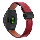 For Garmin Vivoactive 4 22mm Slim Magnetic Buckle Microfiber Leather Watch Band(Wine Red) - 1