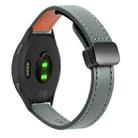 For Garmin Vivoactive 4 22mm Slim Magnetic Buckle Microfiber Leather Watch Band(Avocado Green) - 1