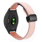 For Garmin Vivoactive 4 22mm Slim Magnetic Buckle Microfiber Leather Watch Band(Sakura Pink) - 1