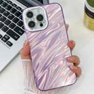 For iPhone 13 Plating Glitter Texture TPU Phone Case with Lens Film(Purple Water Ripples) - 1