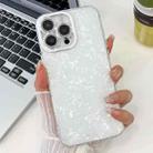 For iPhone 13 Plating Glitter Texture TPU Phone Case with Lens Film(White Shell Grain) - 1