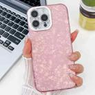 For iPhone 13 Plating Glitter Texture TPU Phone Case with Lens Film(Pink Shell Pattern) - 1