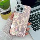 For iPhone 16 Pro Max Plating Glitter Texture TPU Phone Case with Lens Film(Pink Wrinkles) - 1