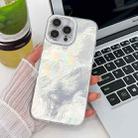 For iPhone 16 Pro Max Plating Glitter Texture TPU Phone Case with Lens Film(White  Tinfoil Texture) - 1