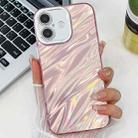 For iPhone 13 Pro Max Plating Glitter Texture TPU Phone Case with Lens Film(Pink Water Ripples) - 1