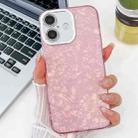 For iPhone 13 Pro Max Plating Glitter Texture TPU Phone Case with Lens Film(Pink Shell Pattern) - 1