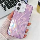 For iPhone 16 Plus Plating Glitter Texture TPU Phone Case with Lens Film(Purple Feather Yarn) - 1