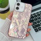 For iPhone 16 Plus Plating Glitter Texture TPU Phone Case with Lens Film(Pink Wrinkles) - 1