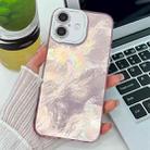 For iPhone 16 Plus Plating Glitter Texture TPU Phone Case with Lens Film(Pink Tinfoil Texture) - 1