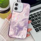 For iPhone 16 Plus Plating Glitter Texture TPU Phone Case with Lens Film(Purple Tinfoil Texture) - 1