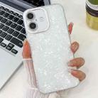 For iPhone 14 Plating Glitter Texture TPU Phone Case with Lens Film(White Shell Grain) - 1