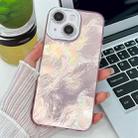 For iPhone 15 Plating Glitter Texture TPU Phone Case with Lens Film(Pink Tinfoil Texture) - 1