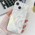 For iPhone 14 Plating Glitter Texture TPU Phone Case with Lens Film(White Feather Yarn) - 1