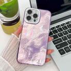 For iPhone 14 Pro Plating Glitter Texture TPU Phone Case with Lens Film(Purple Tinfoil Texture) - 1