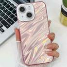 For iPhone 16 Plating Glitter Texture TPU Phone Case with Lens Film(Pink Water Ripples) - 1