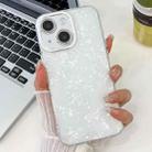 For iPhone 16 Plating Glitter Texture TPU Phone Case with Lens Film(White Shell Grain) - 1