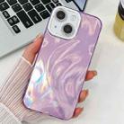 For iPhone 13 Plating Glitter Texture TPU Phone Case with Lens Film(Purple Feather Yarn) - 1