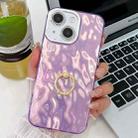 For iPhone 13 Plating Glitter Texture Ring Holder TPU Phone Case with Lens Film(Purple Wrinkles) - 1