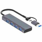 ADS-305D USB / Type-C to USB3.0 4-Ports USB HUB Computer Laptop Adapter Docking Station - 1