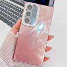For Samsung Galaxy A15 5G Plating Glitter Texture TPU Phone Case with Lens Film(Pink Feather Yarn) - 1