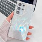 For Samsung Galaxy S24 Ultra 5G Plating Glitter Texture TPU Phone Case with Lens Film(White Feather Yarn) - 1