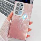 For Samsung Galaxy S24 Ultra 5G Plating Glitter Texture TPU Phone Case with Lens Film(Pink Feather Yarn) - 1