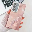 For Samsung Galaxy S24+ 5G Plating Glitter Texture TPU Phone Case with Lens Film(Pink Tinfoil Texture) - 1