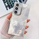 For Samsung Galaxy S24 5G Plating Glitter Texture TPU Phone Case with Lens Film(White Tinfoil Texture) - 1