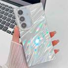 For Samsung Galaxy A36 5G Plating Glitter Texture TPU Phone Case with Lens Film(White Water Ripples) - 1