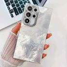 For Samsung Galaxy S25 Ultra 5G Plating Glitter Texture TPU Phone Case with Lens Film(White Tinfoil Texture) - 1