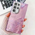 For Samsung Galaxy S25 Ultra 5G Plating Glitter Texture TPU Phone Case with Lens Film(Purple Tinfoil Texture) - 1