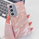 For Samsung Galaxy A16 5G Plating Glitter Texture TPU Phone Case with Lens Film(Pink Water Ripples) - 1