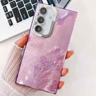 For Samsung Galaxy A16 5G Plating Glitter Texture TPU Phone Case with Lens Film(Purple Tinfoil Texture) - 1