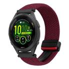 For Garmin Forerunner 265S 18mm Magnetic Buckle Braided Watch Band(Wine Red) - 1