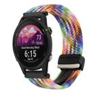 For Garmin Forerunner 255S 18mm Magnetic Buckle Braided Watch Band(Colorful) - 1