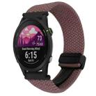 For Garmin Forerunner 255S 18mm Magnetic Buckle Braided Watch Band(Smoky Purple) - 1