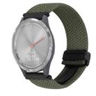 For Garmin Vivomove 3S 18mm Magnetic Buckle Braided Watch Band(Olive Green) - 1