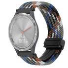 For Garmin Vivomove 3S 18mm Magnetic Buckle Braided Watch Band(Denim Colorful) - 1