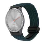 For Garmin Vivomove 3S 18mm Magnetic Buckle Braided Watch Band(Forest Green) - 1