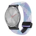 For Garmin Vivomove 3S 18mm Magnetic Buckle Braided Watch Band(Violet) - 1