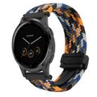 For Garmin Vivoactive 4S 18mm Magnetic Buckle Braided Watch Band(Camouflage Colorful) - 1