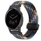 For Garmin Vivoactive 4S 18mm Magnetic Buckle Braided Watch Band(Denim Colorful) - 1