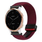 For Garmin Active S 18mm Magnetic Buckle Braided Watch Band(Wine Red) - 1