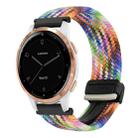 For Garmin Active S 18mm Magnetic Buckle Braided Watch Band(Colorful) - 1